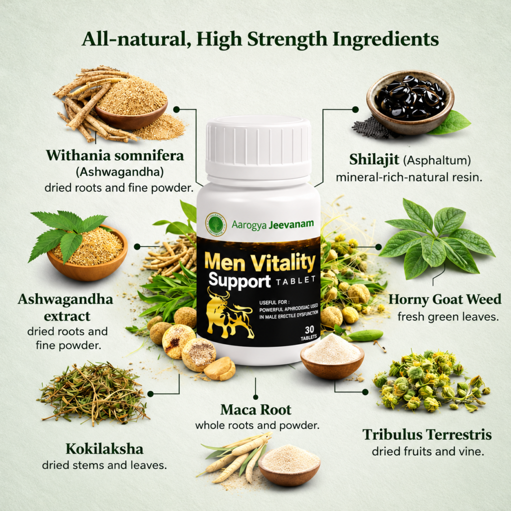 All Natural Herbal Vitality Supplement Infographic