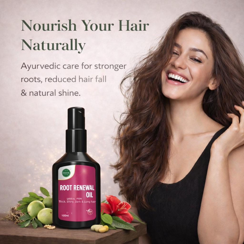 Root Renewal Oil - Traditional Ayurvedic Solution for Strong, Thick, Shiny & Naturally Dark Hair