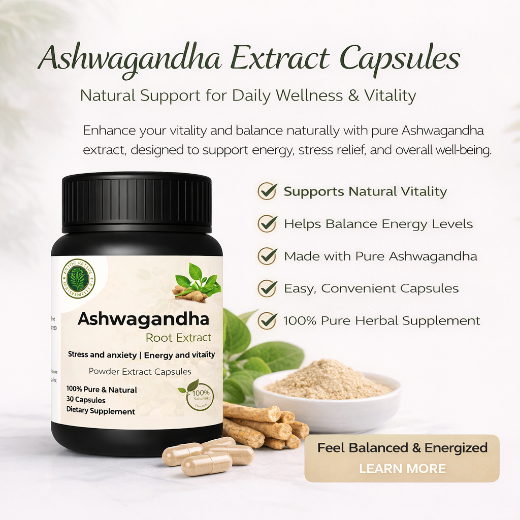 Ashwagandha Extract Capsules (30+30 VEG. CAPS)