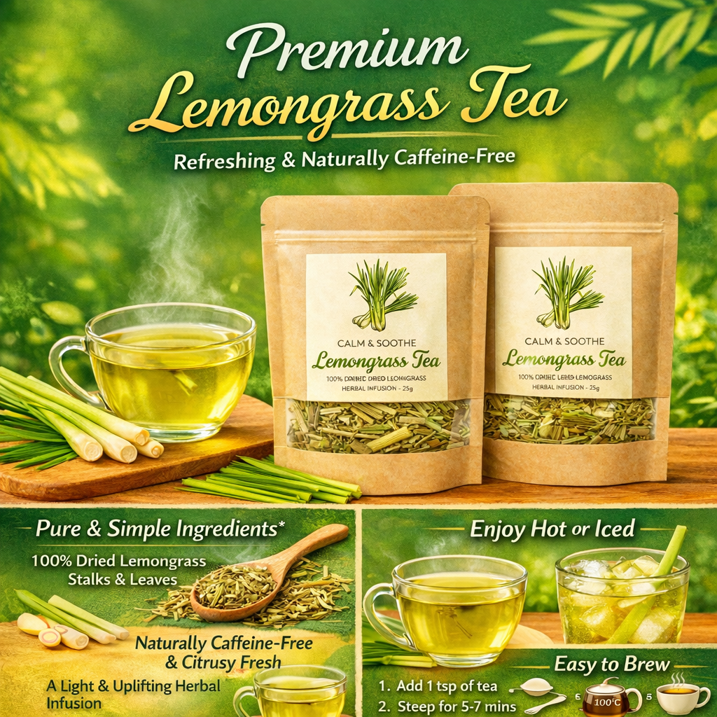 Premium Lemongrass Tea, Buy 1 Get 1 Free (25gx2)