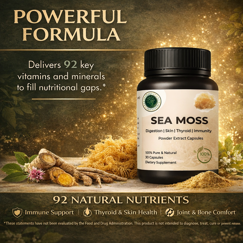 Sea Moss Capsules – 92 Mineral-Rich Formula for Daily Energy