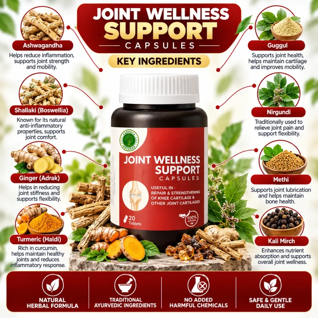 Joint Wellness Capsules Ingredients Infographic