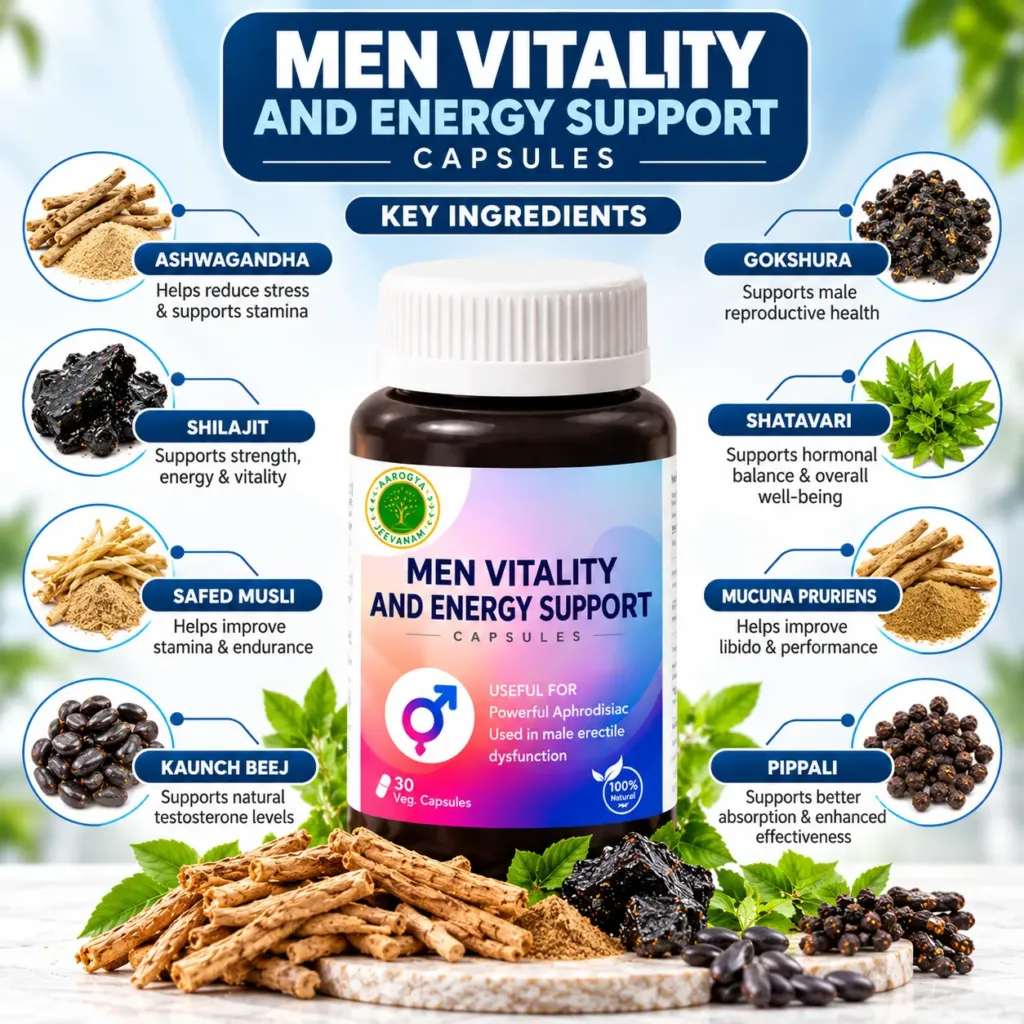 Men Vitality and Energy Support Capsules