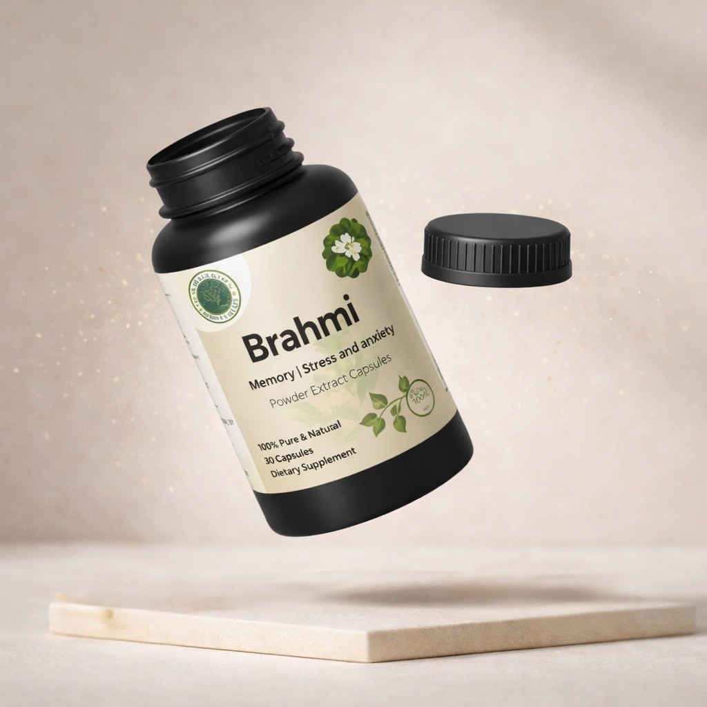 Brahmi Extract Capsules – Ayurvedic Support for Memory, Stress & Mental Wellness