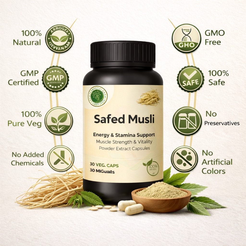 Safed Musli Capsules – Natural Strength & Stamina Support