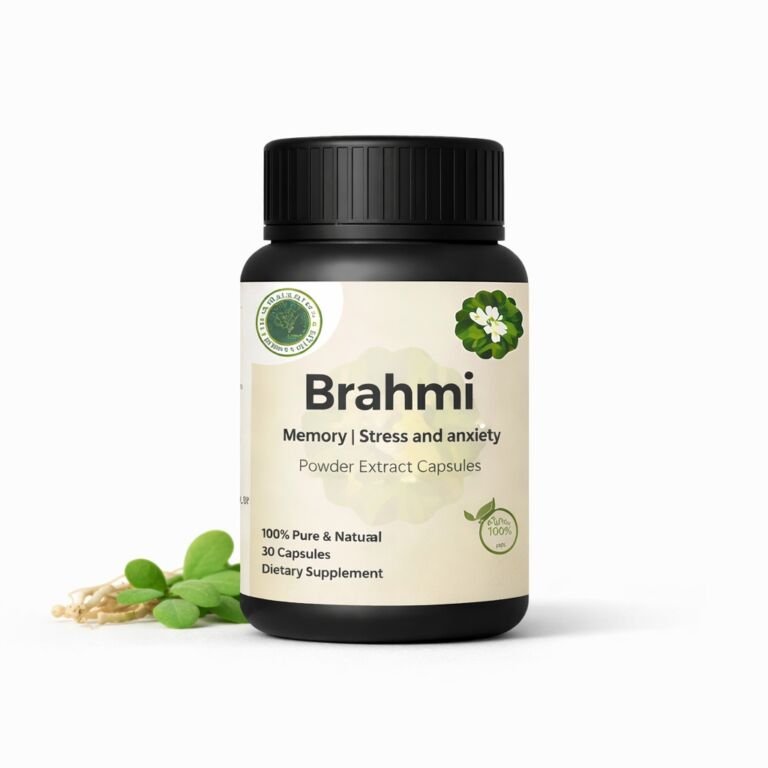 Brahmi Extract Capsules – Ayurvedic Support for Memory, Stress & Mental Wellness