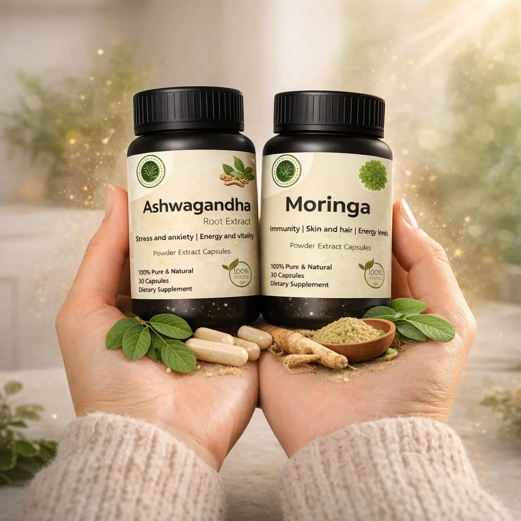 Ashwagandha & Moringa Capsules – Stress & Energy Support