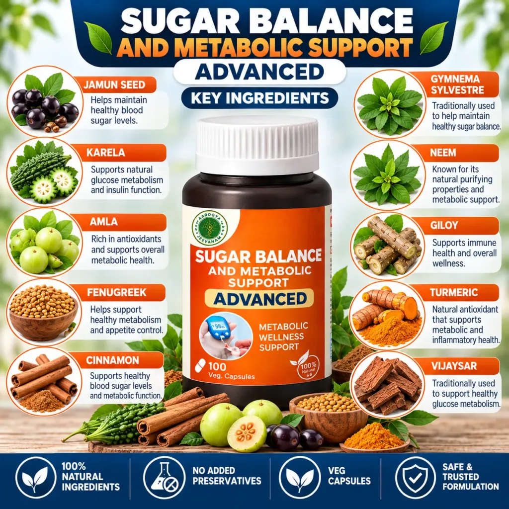 Sugar Balance Supplement Ingredient Infographic