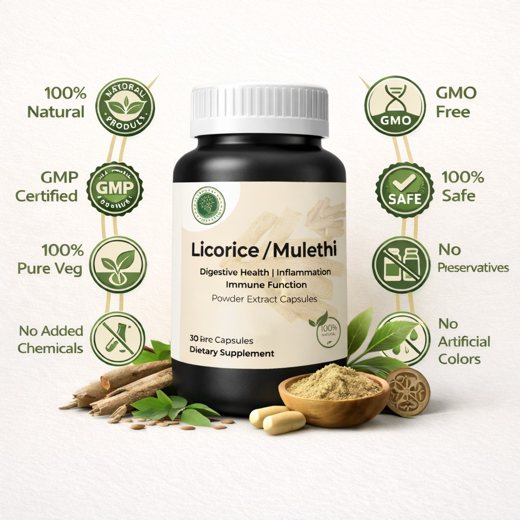 Mulethi (Licorice) Capsules – Natural Throat & Immunity Support