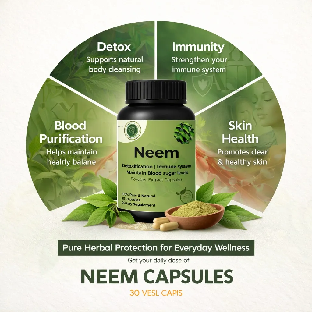 Neem Capsules – Natural Blood Purifier & Skin Support