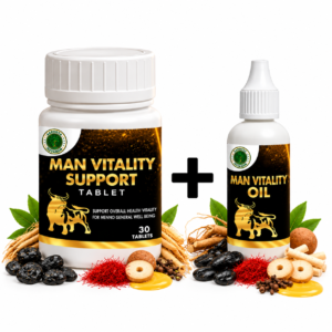 Man Vitality Support Tablets & Oil – Natural Energy & Stamina Support